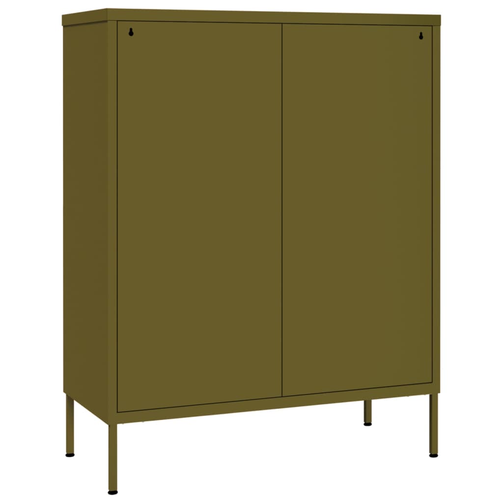 vidaXL Schubladenschrank Olivgrün 80x35x101,5 cm Stahl