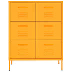 vidaXL Schubladenschrank Senfgelb 80x35x101,5 cm Stahl