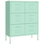 vidaXL Schubladenschrank Minzgrün 80x35x101,5 cm Stahl