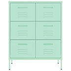vidaXL Schubladenschrank Minzgrün 80x35x101,5 cm Stahl