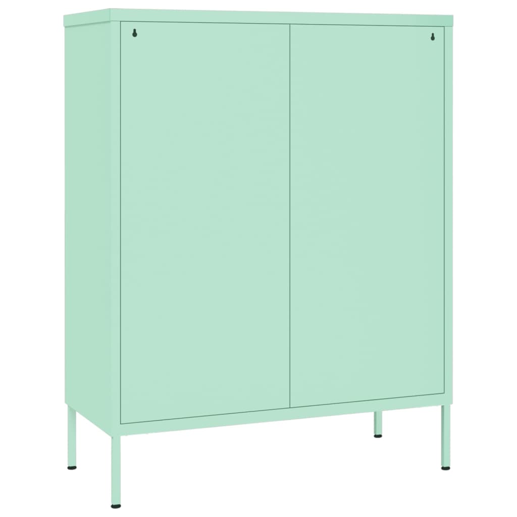 vidaXL Schubladenschrank Minzgrün 80x35x101,5 cm Stahl