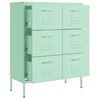vidaXL Schubladenschrank Minzgrün 80x35x101,5 cm Stahl