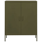 vidaXL Beistellschrank Olivgrün 80x35x101,5 cm Stahl