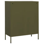 vidaXL Beistellschrank Olivgrün 80x35x101,5 cm Stahl