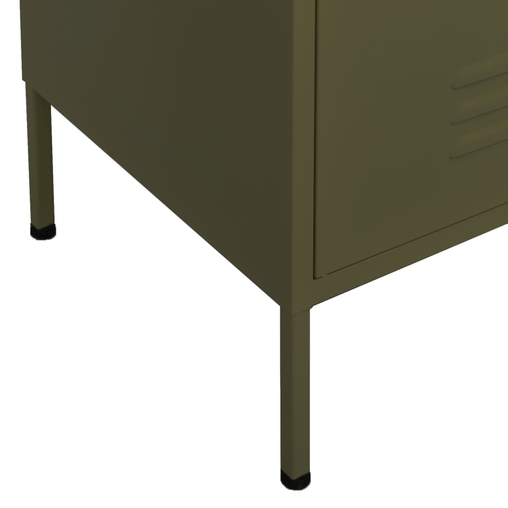 vidaXL Beistellschrank Olivgrün 80x35x101,5 cm Stahl