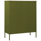 vidaXL Kommode Olivgrün 80x35x101,5 cm Stahl