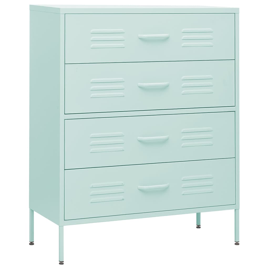 vidaXL Kommode Minzgrün 80x35x101,5 cm Stahl
