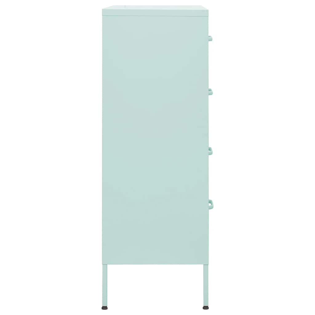 vidaXL Kommode Minzgrün 80x35x101,5 cm Stahl