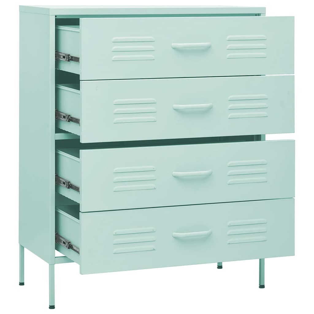 vidaXL Kommode Minzgrün 80x35x101,5 cm Stahl