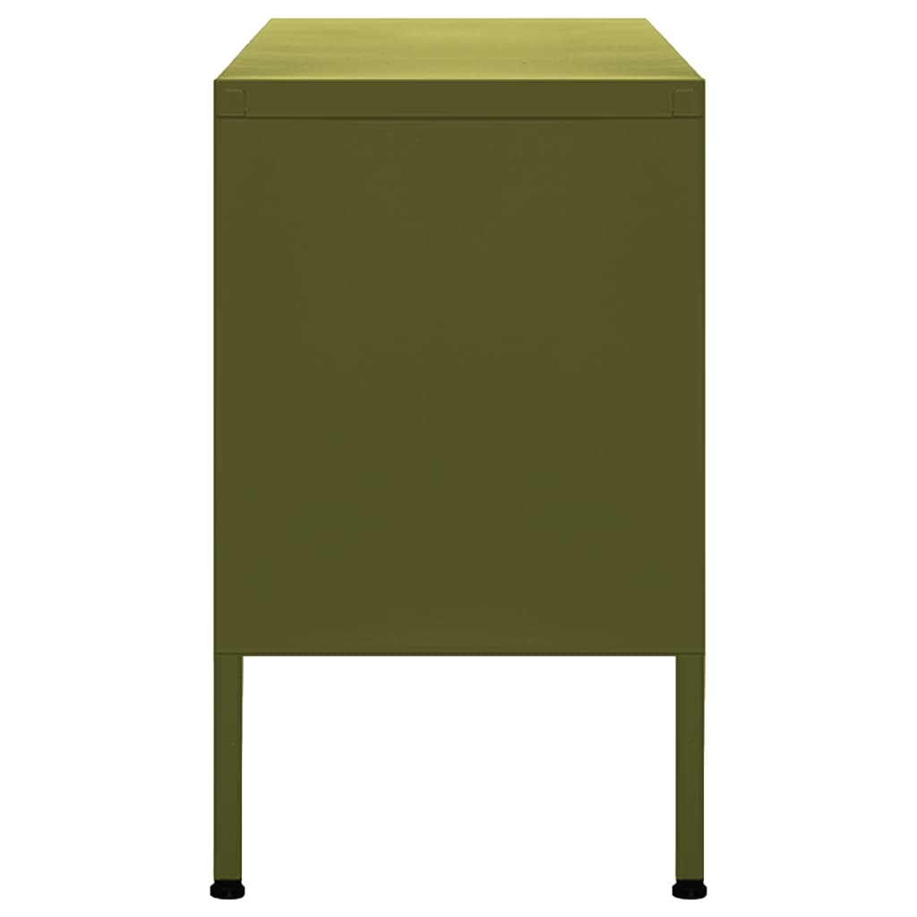 vidaXL TV-Schrank Olivgrün 105x35x50 cm Stahl
