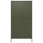 vidaXL Kleiderschrank Olivgrün 90x50x180 cm Stahl