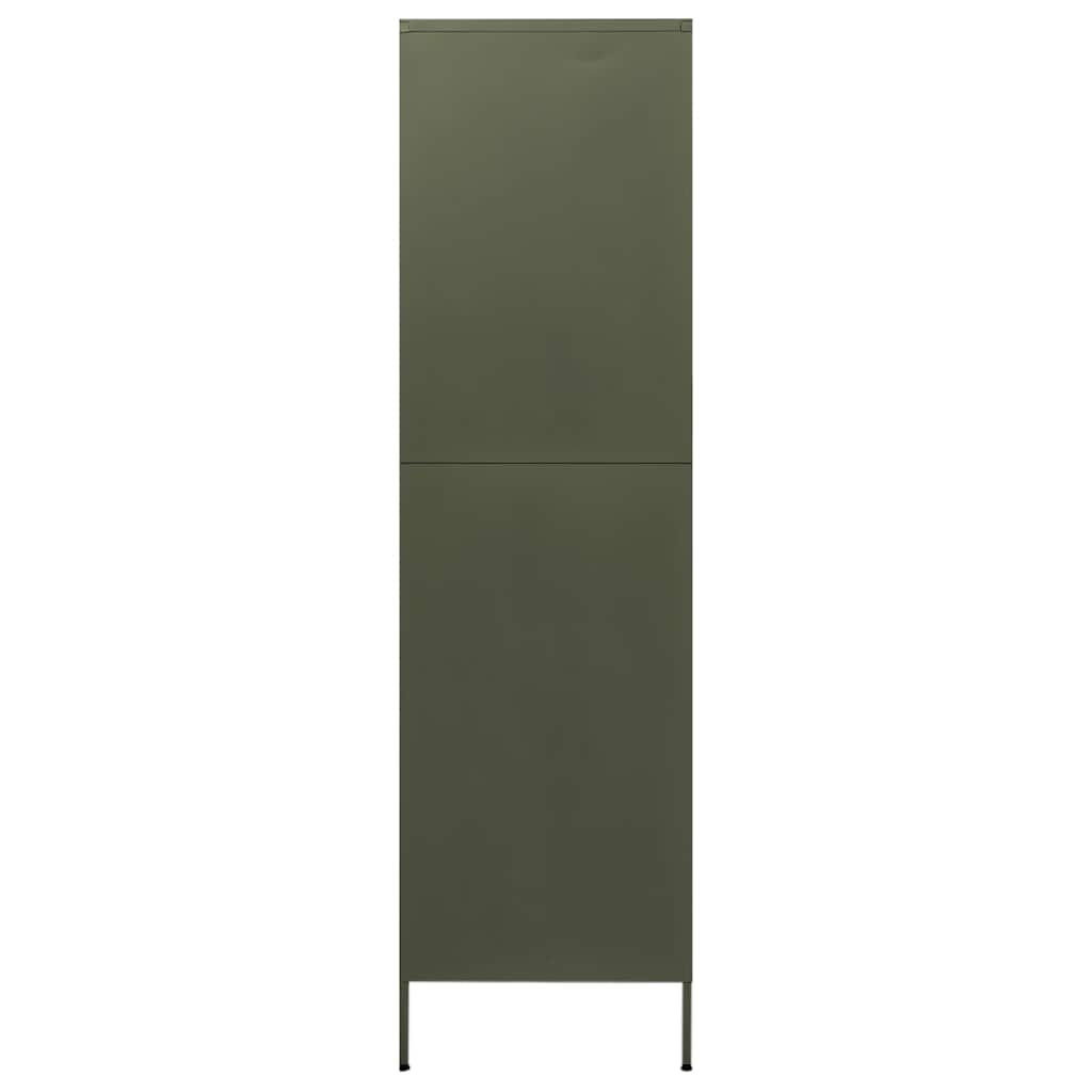 vidaXL Kleiderschrank Olivgrün 90x50x180 cm Stahl