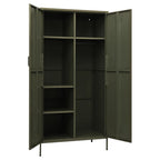 vidaXL Kleiderschrank Olivgrün 90x50x180 cm Stahl