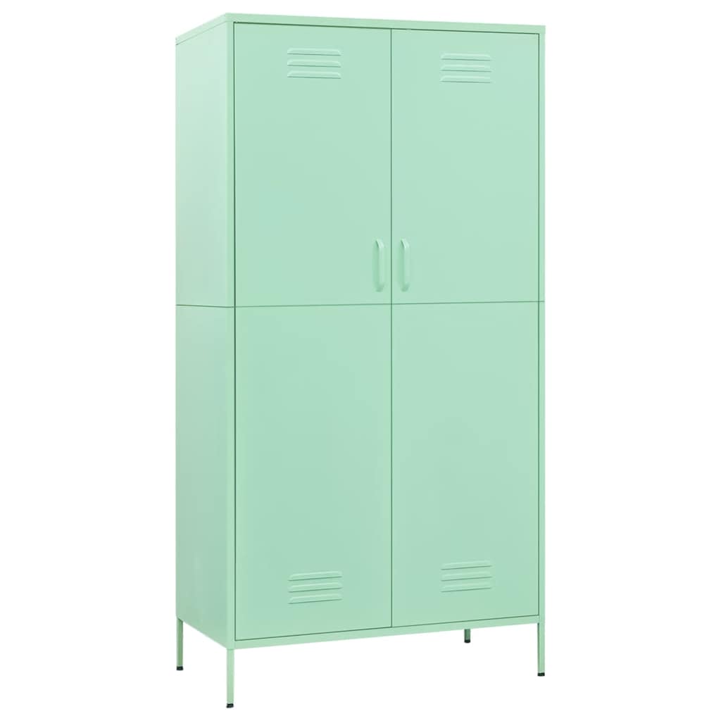 vidaXL Kleiderschrank Minzgrün 90x50x180 cm Stahl