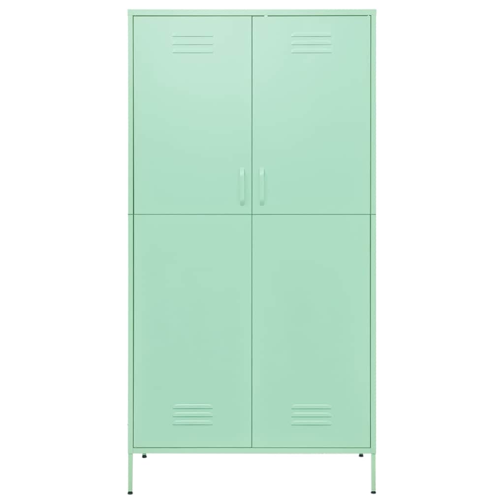 vidaXL Kleiderschrank Minzgrün 90x50x180 cm Stahl