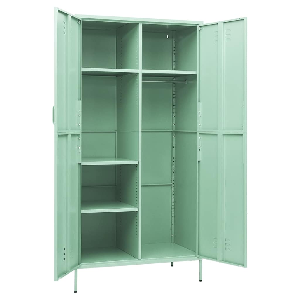 vidaXL Kleiderschrank Minzgrün 90x50x180 cm Stahl