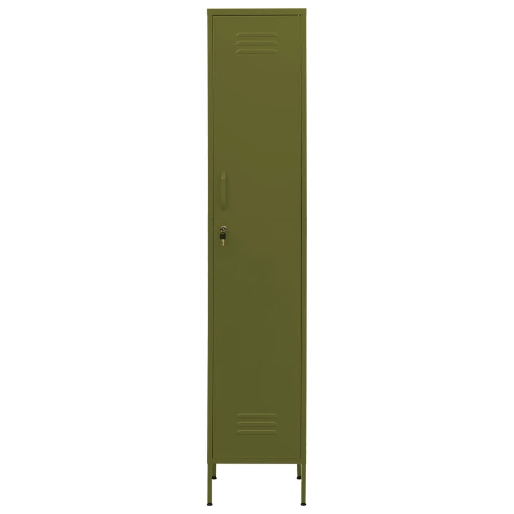 vidaXL Schließfachschrank Olivgrün 35x46x180 cm Stahl