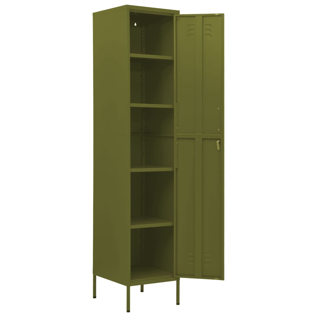 vidaXL Schließfachschrank Olivgrün 35x46x180 cm Stahl