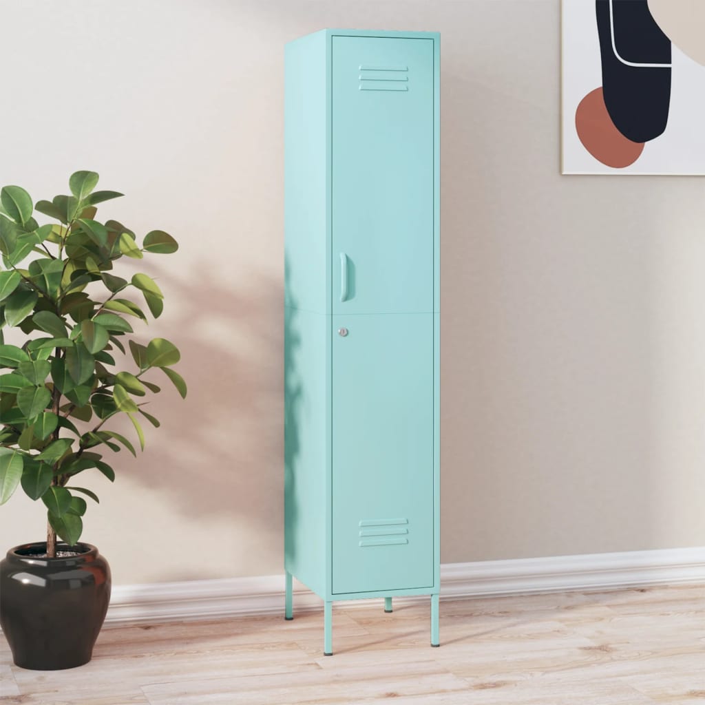 vidaXL Schließfachschrank Minzgrün 35x46x180 cm Stahl