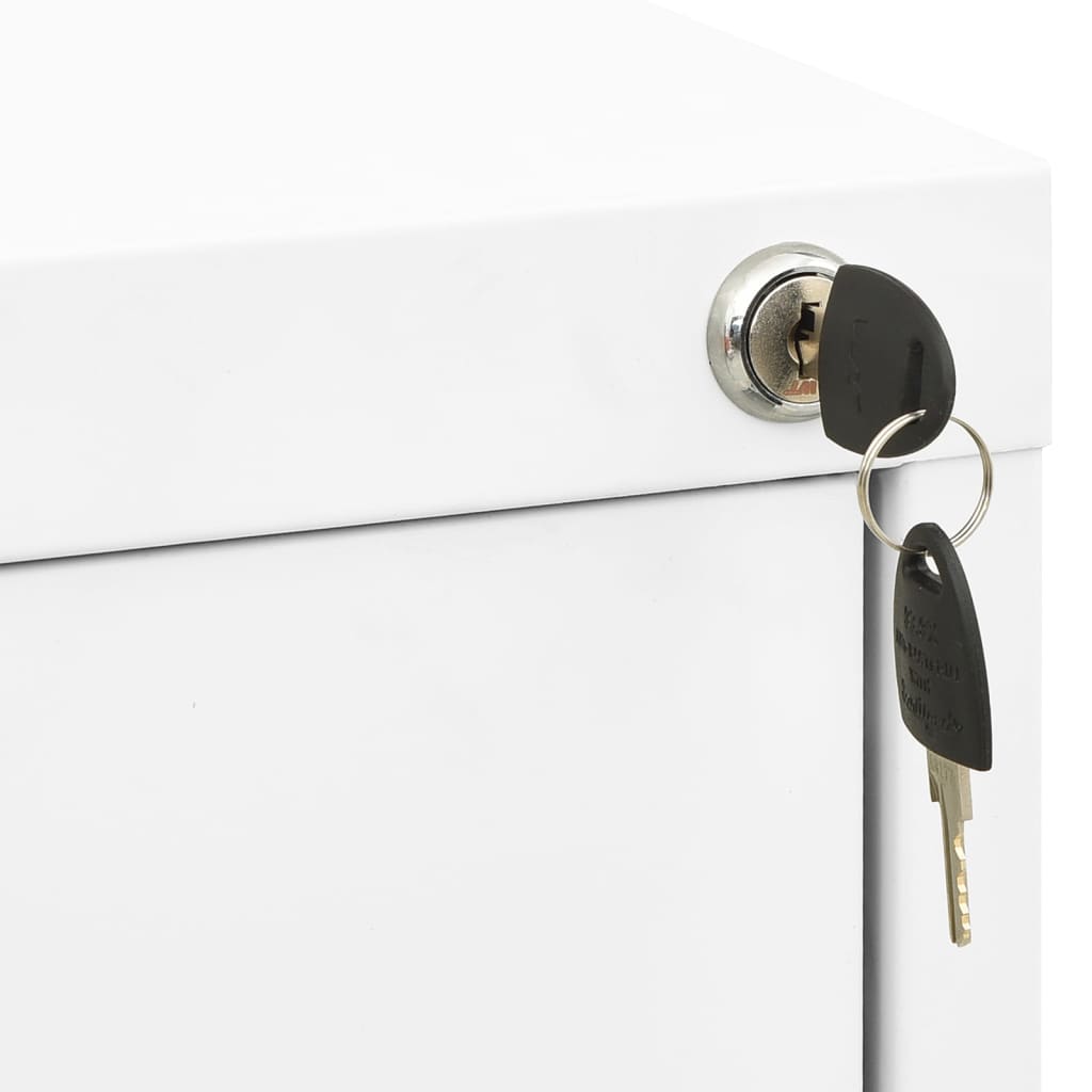 vidaXL Aktenschrank Weiß 46x62x72,5 cm Stahl