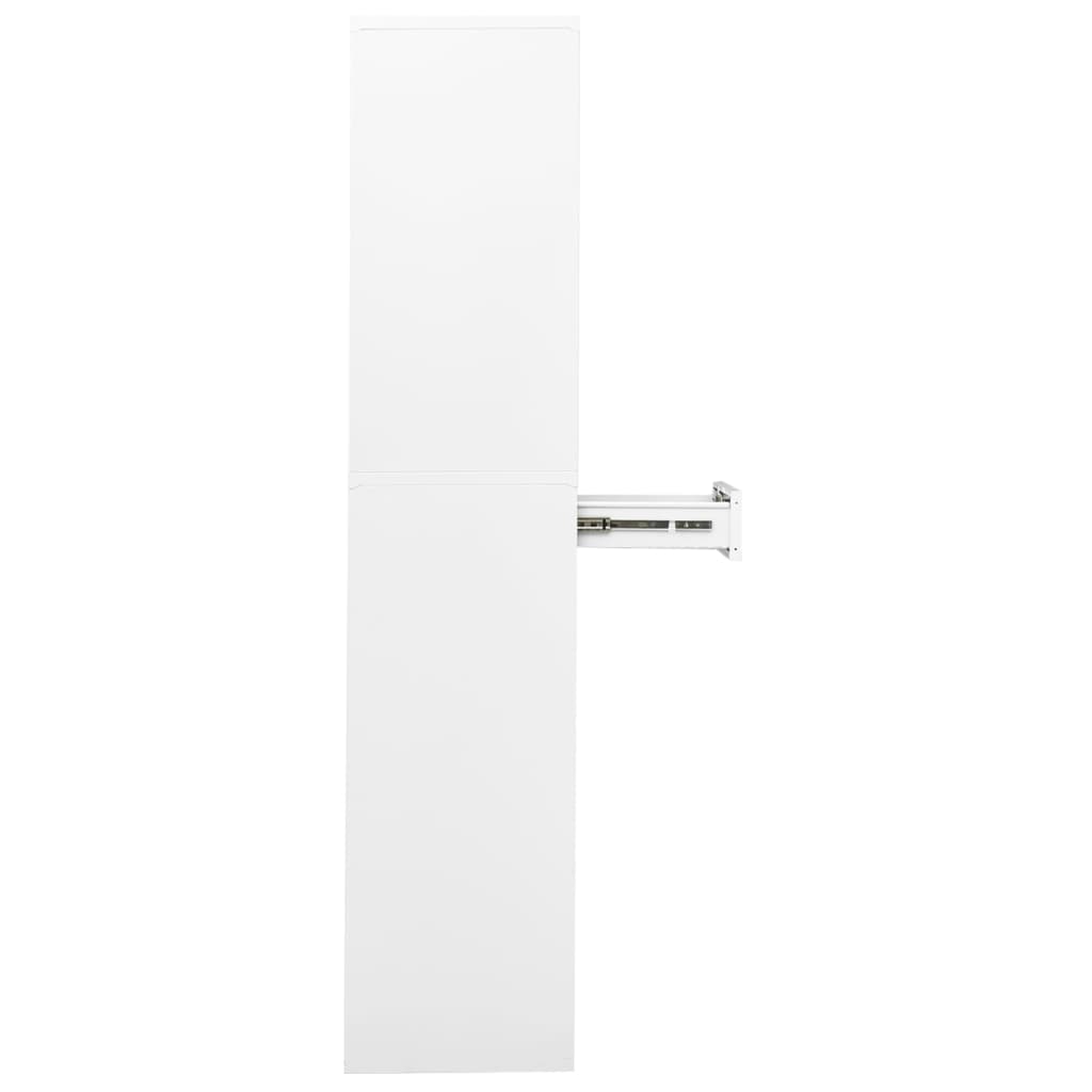 vidaXL Büroschrank Weiß 90x40x180 cm Stahl und Hartglas