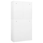 vidaXL Büroschrank Weiß 90x40x180 cm Stahl und Hartglas