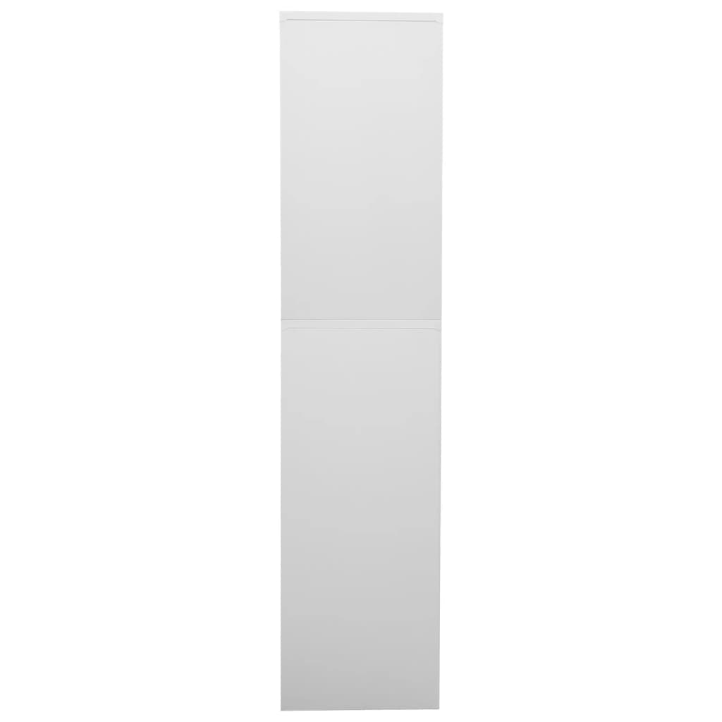 vidaXL Büroschrank Hellgrau 90x40x180 cm Stahl und Gehärtetes Glas