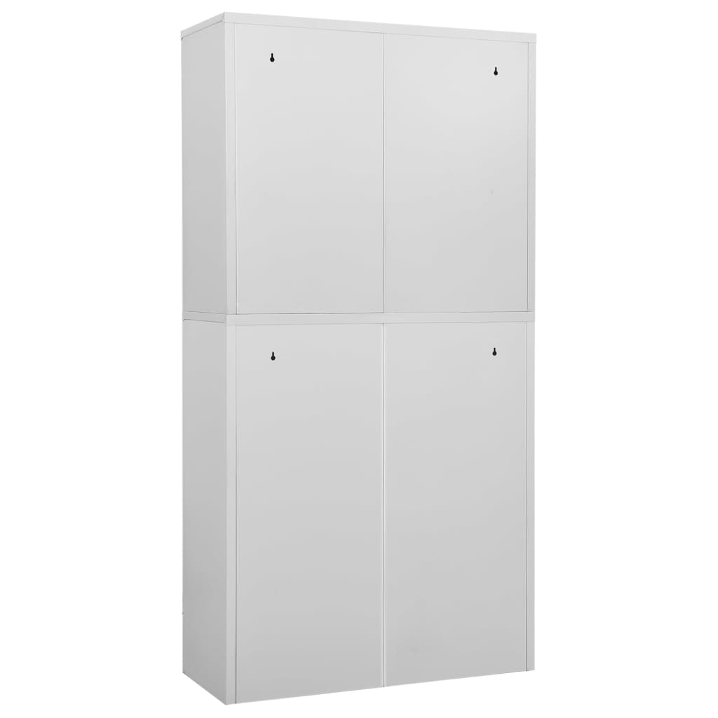 vidaXL Büroschrank Hellgrau 90x40x180 cm Stahl und Gehärtetes Glas