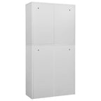 vidaXL Büroschrank Hellgrau 90x40x180 cm Stahl und Gehärtetes Glas