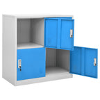 vidaXL Schließfachschrank Hellgrau und Blau 90x45x92,5 cm Stahl