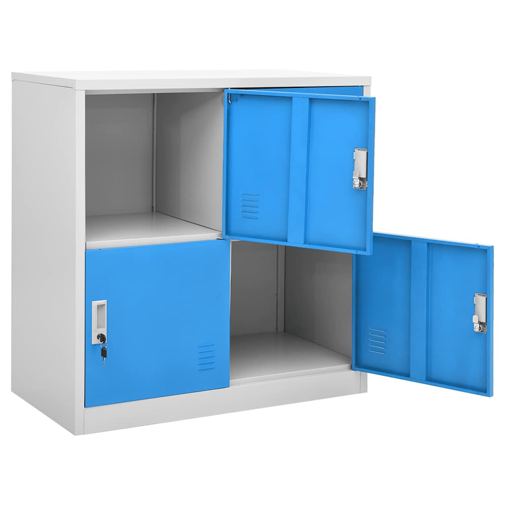 vidaXL Schließfachschrank Hellgrau und Blau 90x45x92,5 cm Stahl