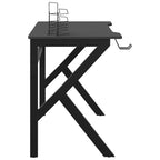 vidaXL Gaming-Schreibtisch mit K-Gestell Schwarz 90x60x75 cm