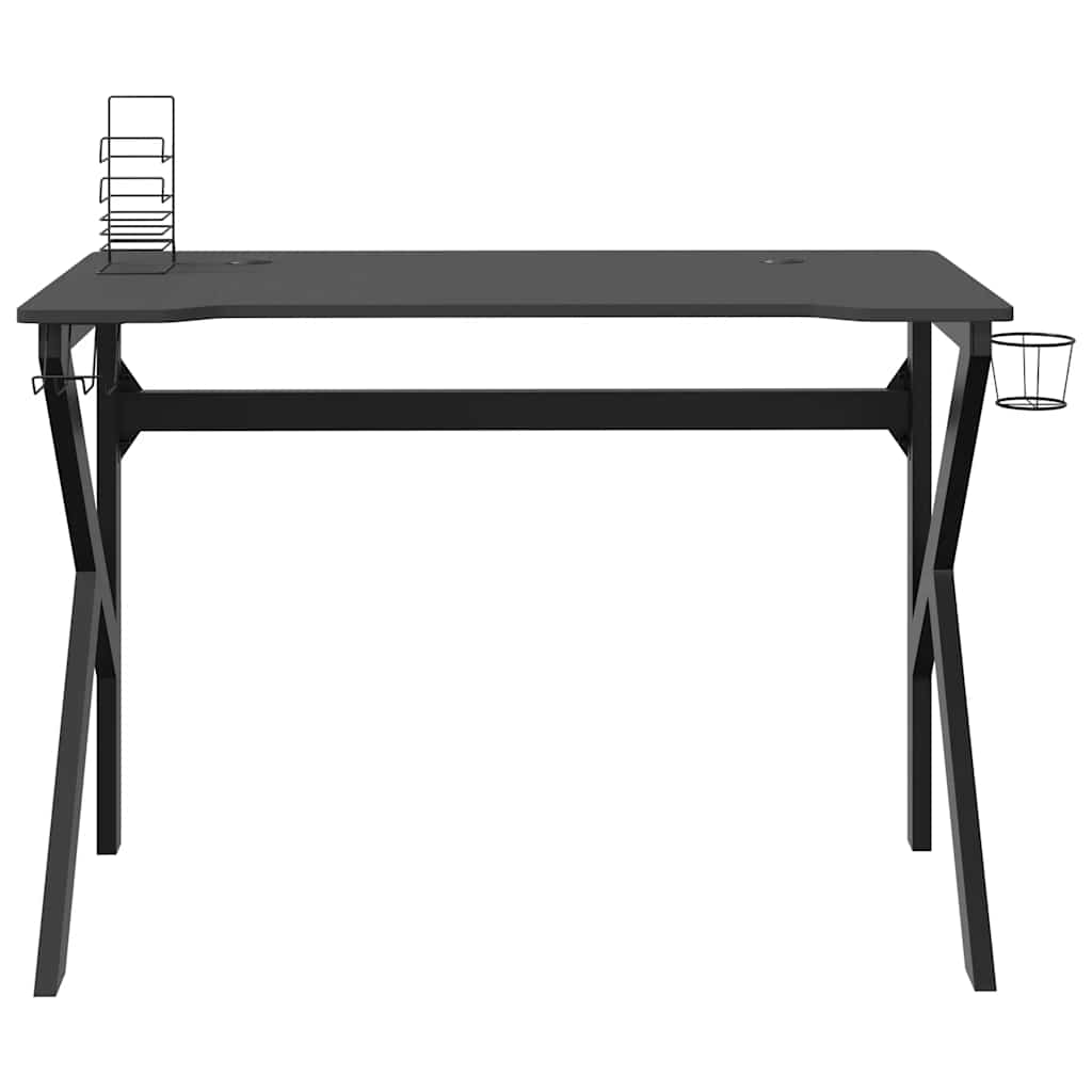 vidaXL Gaming-Schreibtisch mit K-Gestell Schwarz und Rot 110x60x75 cm