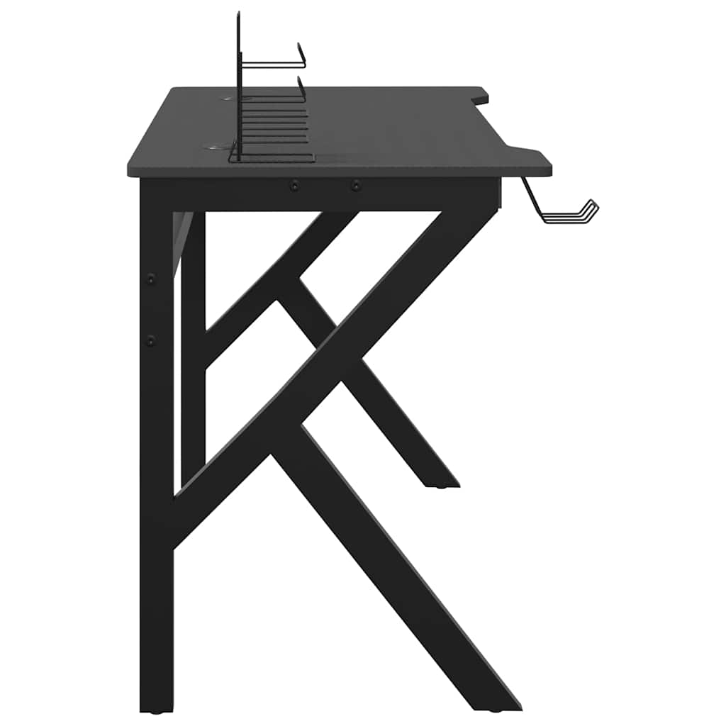vidaXL Gaming-Schreibtisch mit K-Gestell Schwarz und Rot 110x60x75 cm