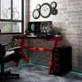 vidaXL Gaming-Schreibtisch mit LED Y-Gestell Schwarz Rot 110x60x75 cm