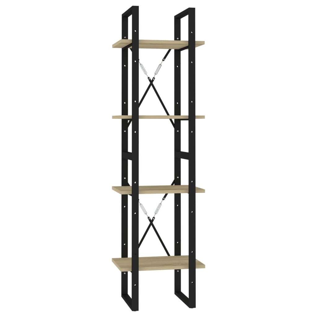 vidaXL Bücherregal 4 Fächer Sonoma-Eiche 40x30x140 cm Holzwerkstoff