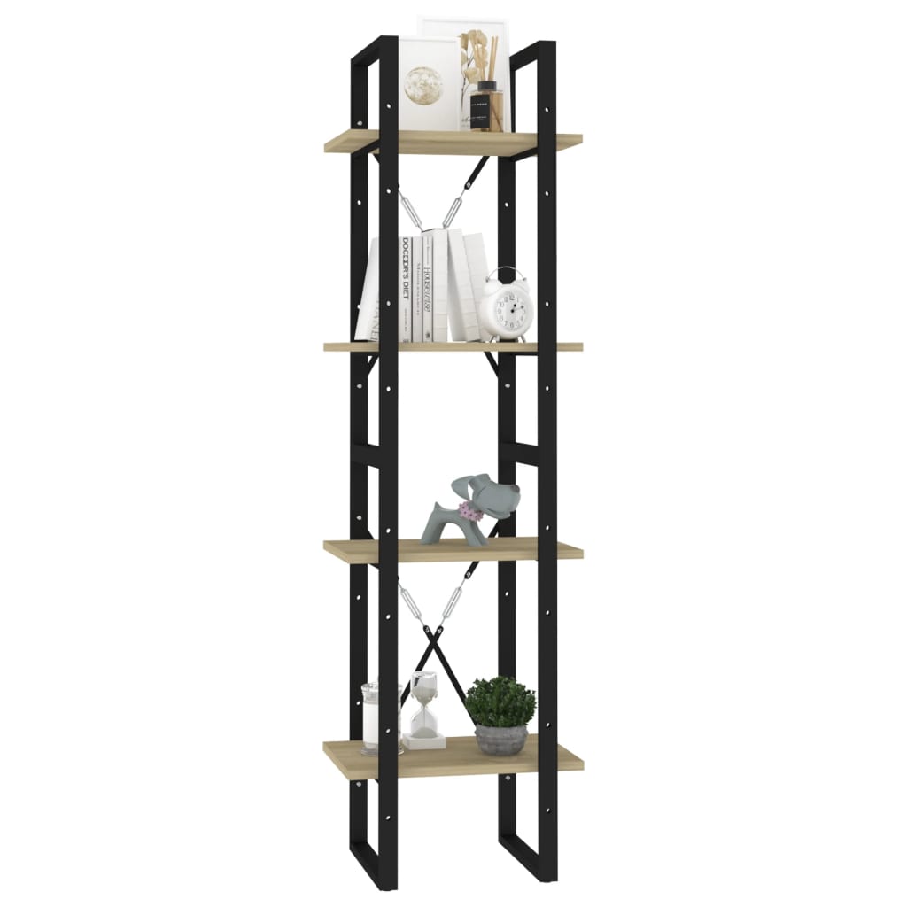 vidaXL Bücherregal 4 Fächer Sonoma-Eiche 40x30x140 cm Holzwerkstoff