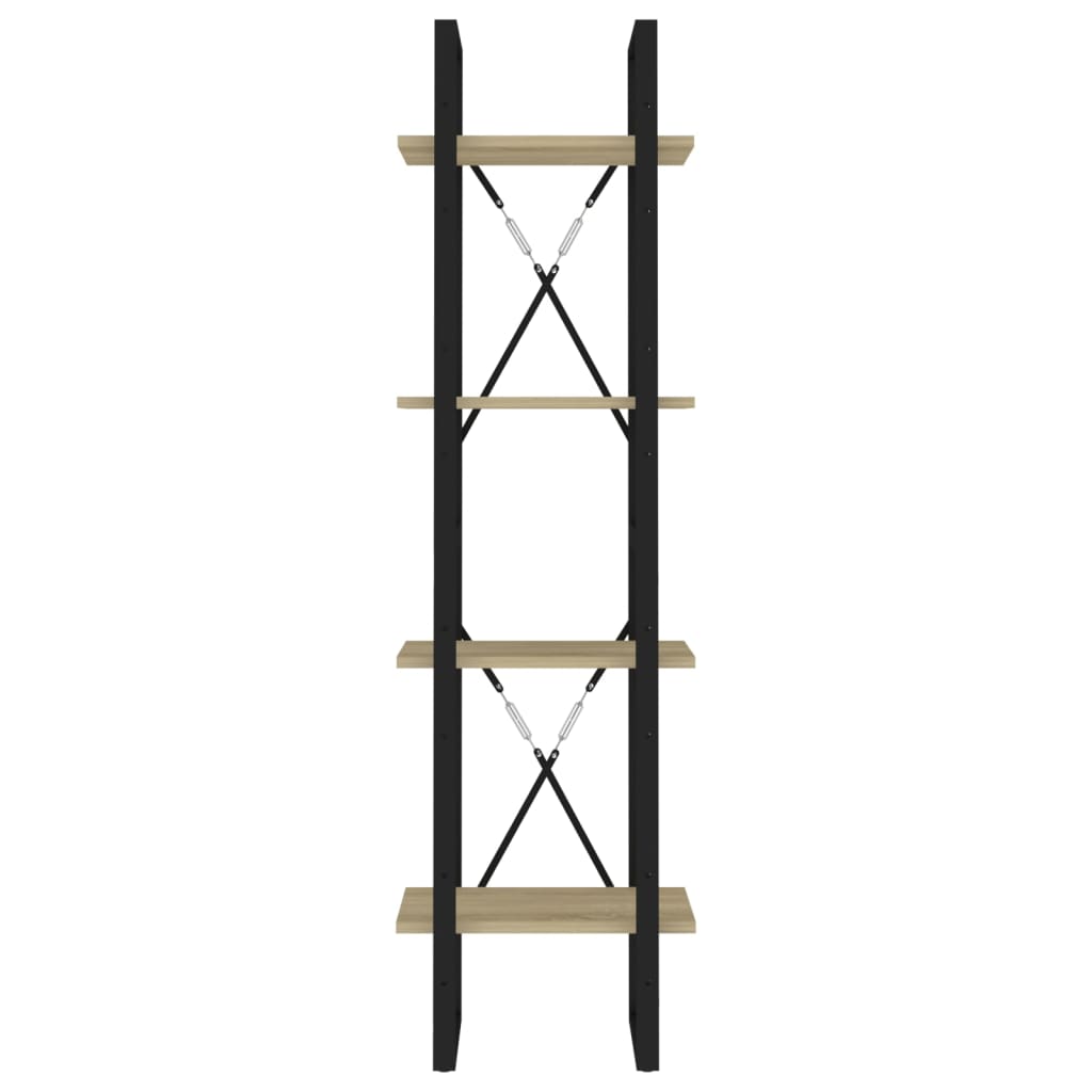 vidaXL Bücherregal 4 Fächer Sonoma-Eiche 40x30x140 cm Holzwerkstoff