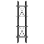 vidaXL Bücherregal 4 Fächer Betongrau 40x30x140 cm Holzwerkstoff