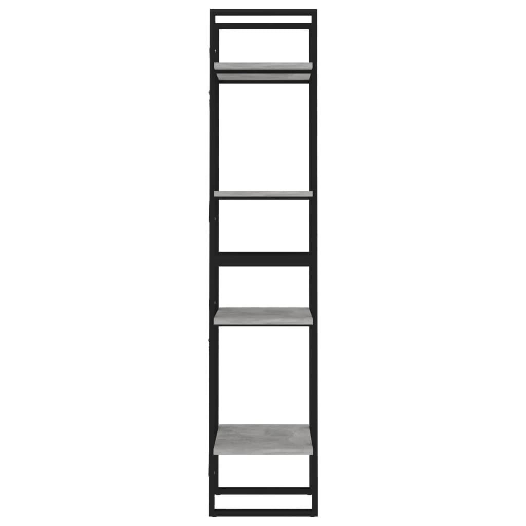 vidaXL Bücherregal 4 Fächer Betongrau 40x30x140 cm Holzwerkstoff