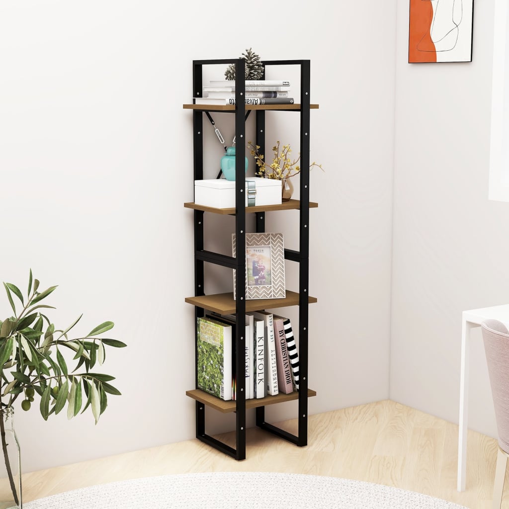 vidaXL Bücherregal 4 Fächer 40x30x140 cm Massivholz Kiefer