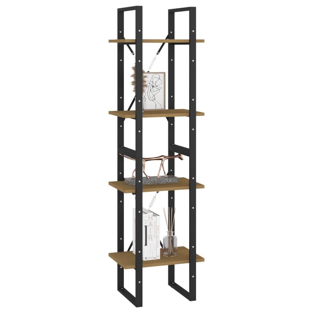 vidaXL Bücherregal 4 Fächer 40x30x140 cm Massivholz Kiefer