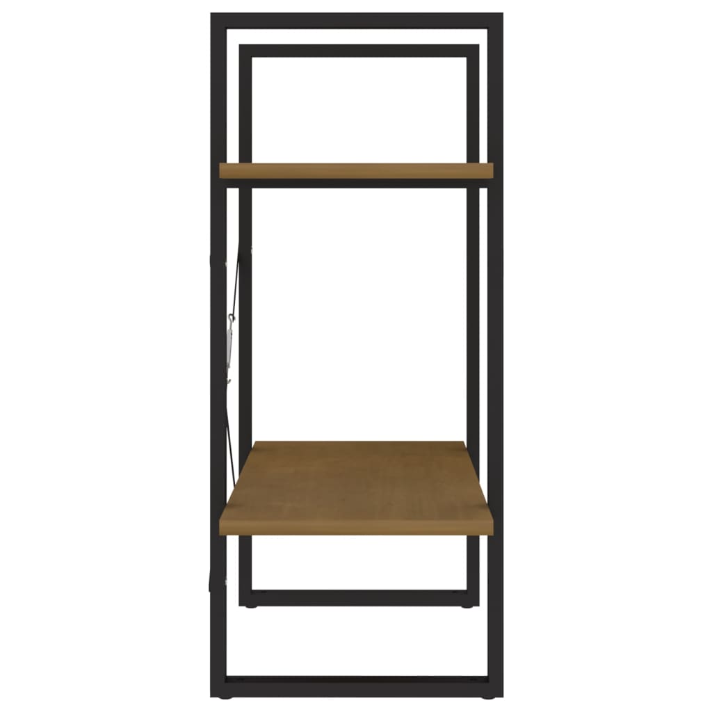 vidaXL Bücherregal 2 Böden Honigbraun 60x30x70 cm Massivholz Kiefer