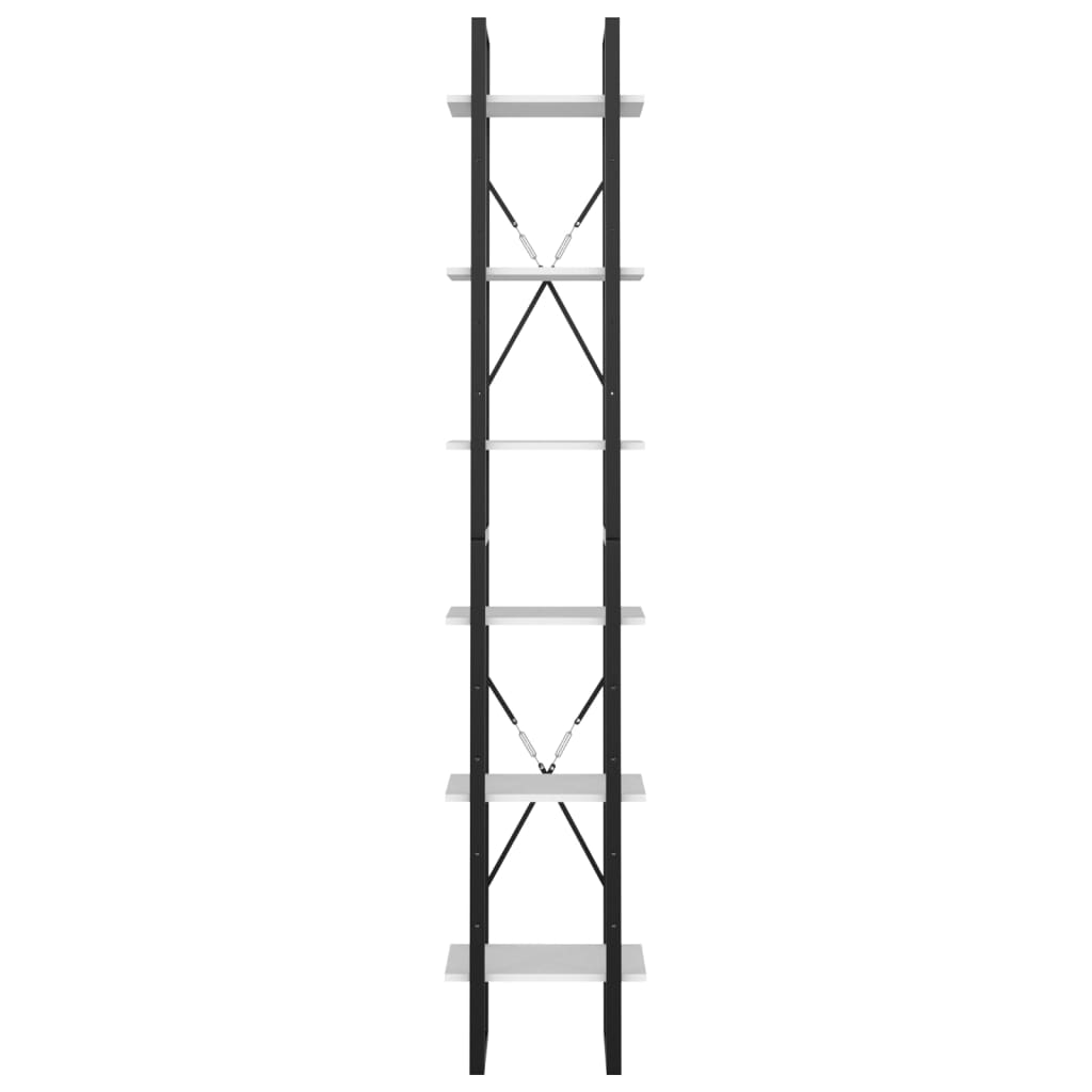 vidaXL Bücherregal 6 Fächer Weiß 40x30x210 cm Holzwerkstoff