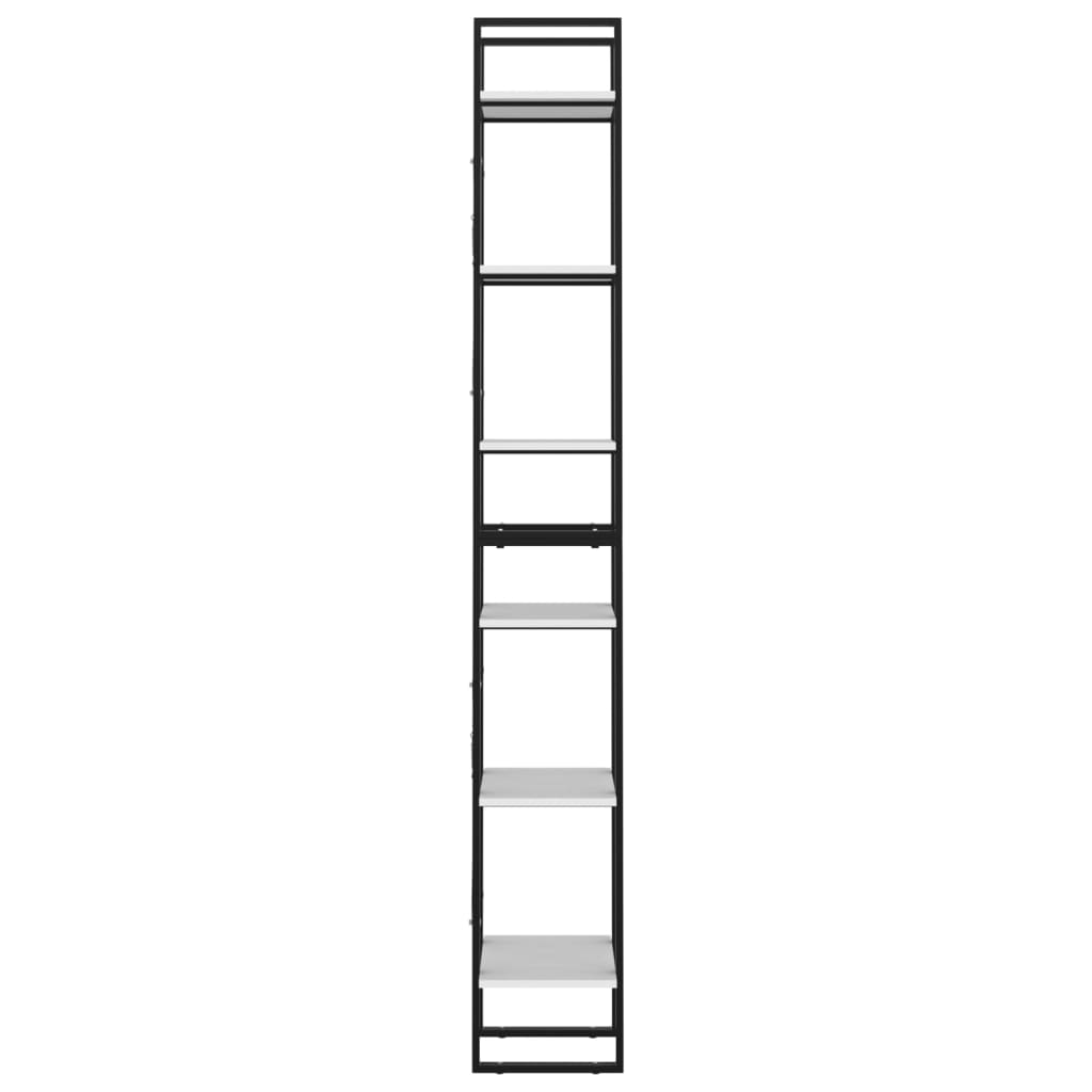 vidaXL Bücherregal 6 Fächer Weiß 40x30x210 cm Holzwerkstoff