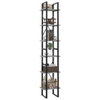 vidaXL Bücherregal 6 Fächer Betongrau 40x30x210 cm Holzwerkstoff