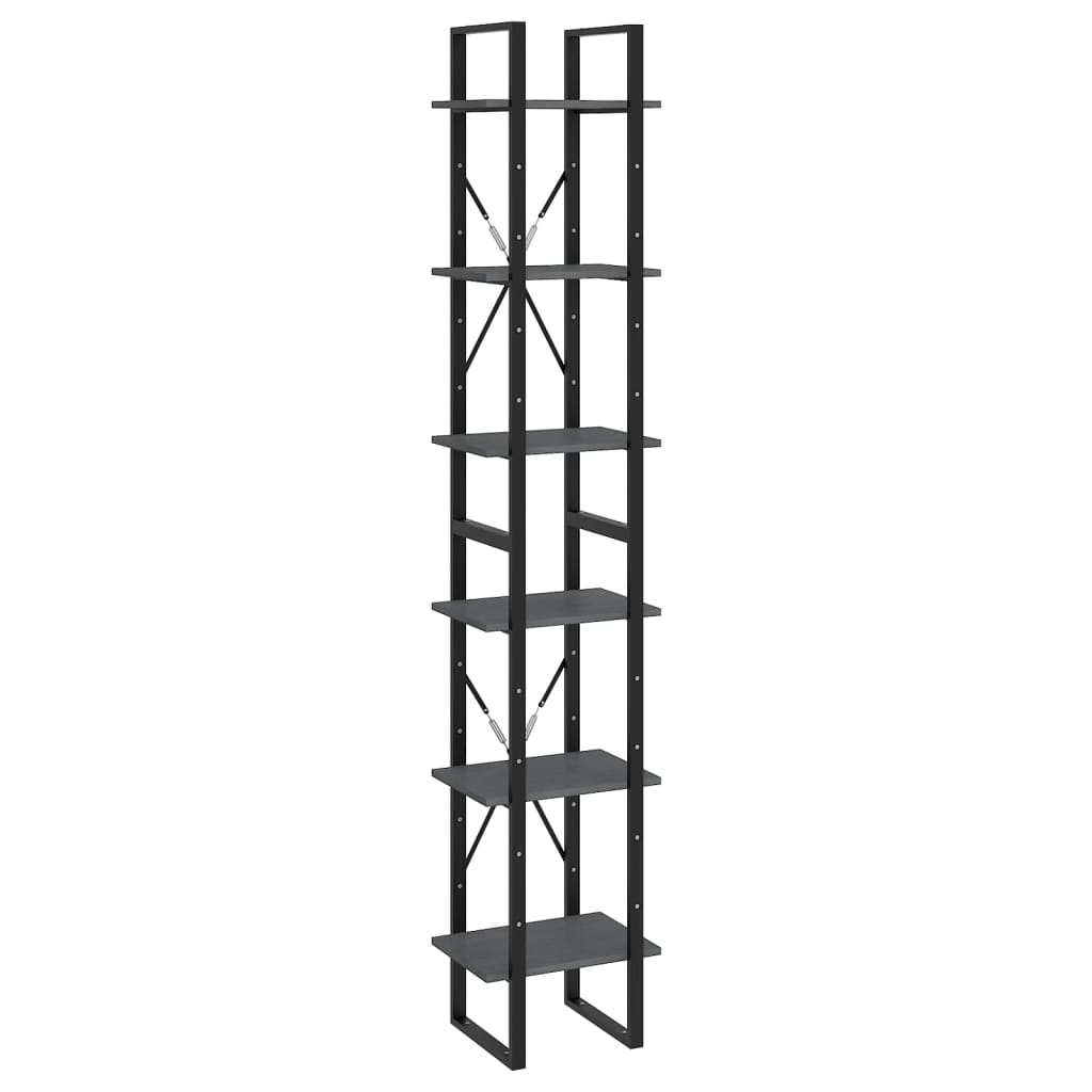 vidaXL Standregal Hoch Grau 40x30x210 cm Massivholz Kiefer