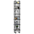 vidaXL Standregal Hoch Grau 40x30x210 cm Massivholz Kiefer