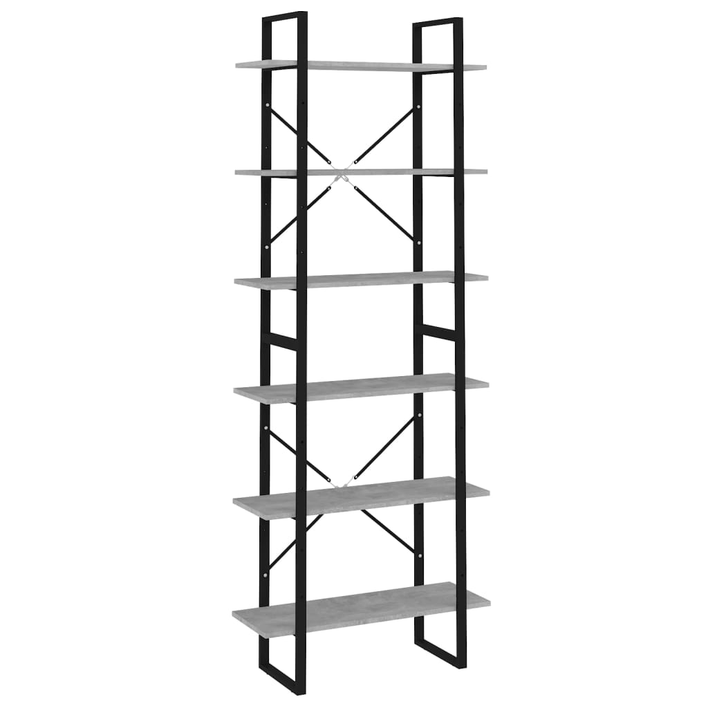 vidaXL Hochschrank Betongrau 80x30x210 cm Holzwerkstoff