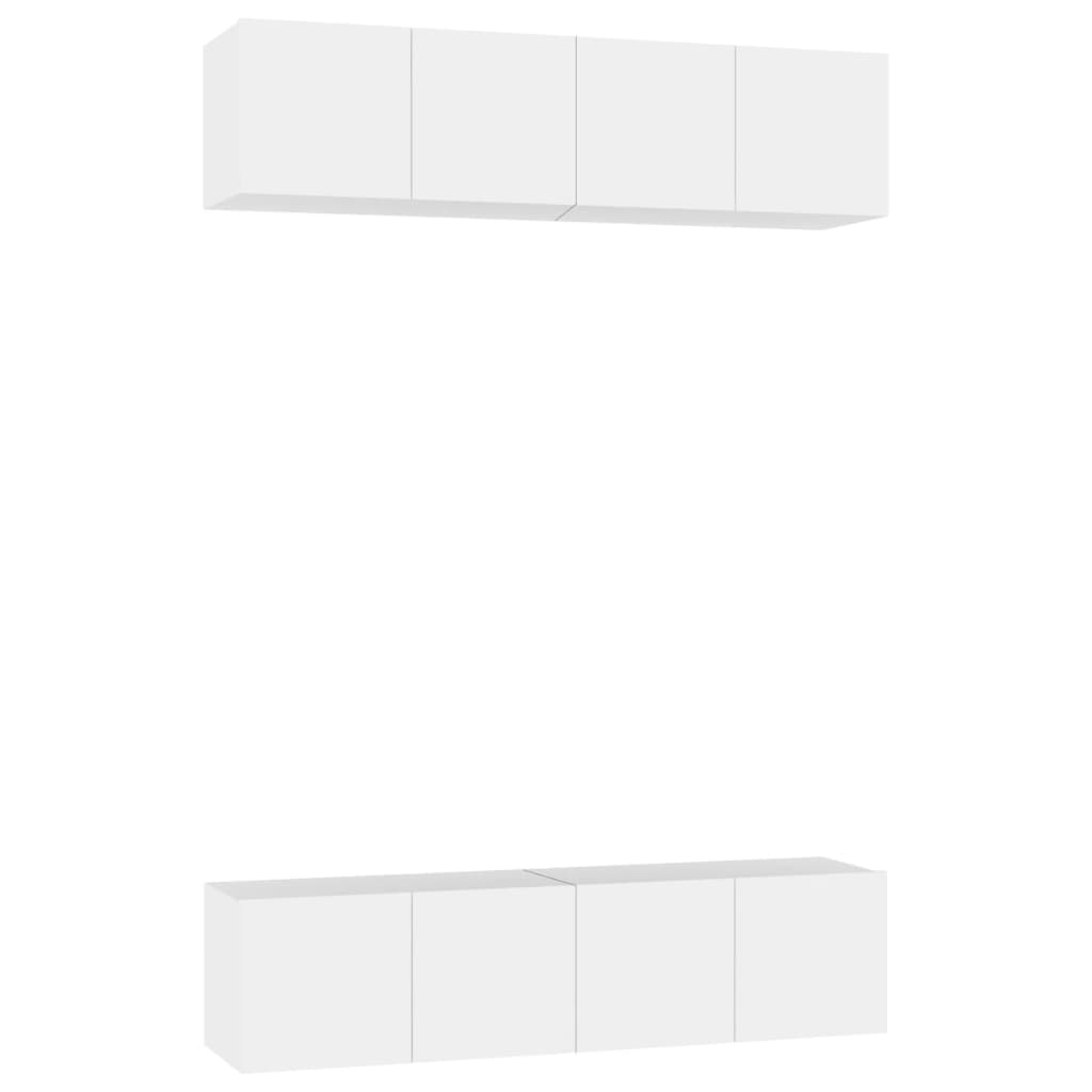 vidaXL TV-Schränke 4 Stk. Weiß 60x30x30 cm Holzwerkstoff